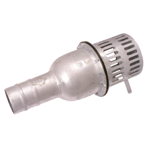 Aluminium suction strainer with slotted protective cage