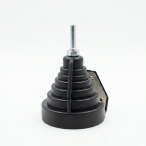 Black rubber gear shift boot with metal rod
