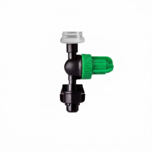 Black and green adjustable irrigation sprinkler fitting