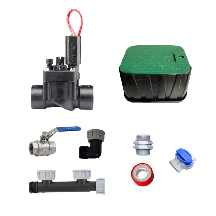 Irrigation valves, fittings and valve box components