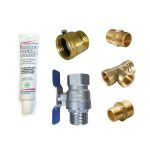 Brass Tap Kit with Backflow Preventer and Sealant