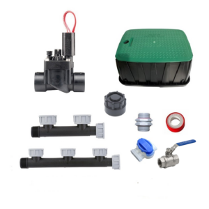Irrigation valve kit with fittings and manifold parts