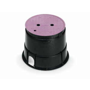 round valve box 10″ with purple lid