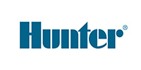 Hunter logo in blue text on white background
