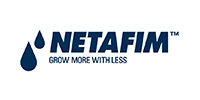 Netafim logo with water droplets and tagline