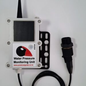 Water pressure monitoring unit with antenna and cable