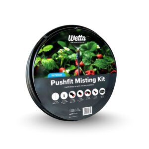 Wetta Pushfit Misting Kit irrigation system in round packaging